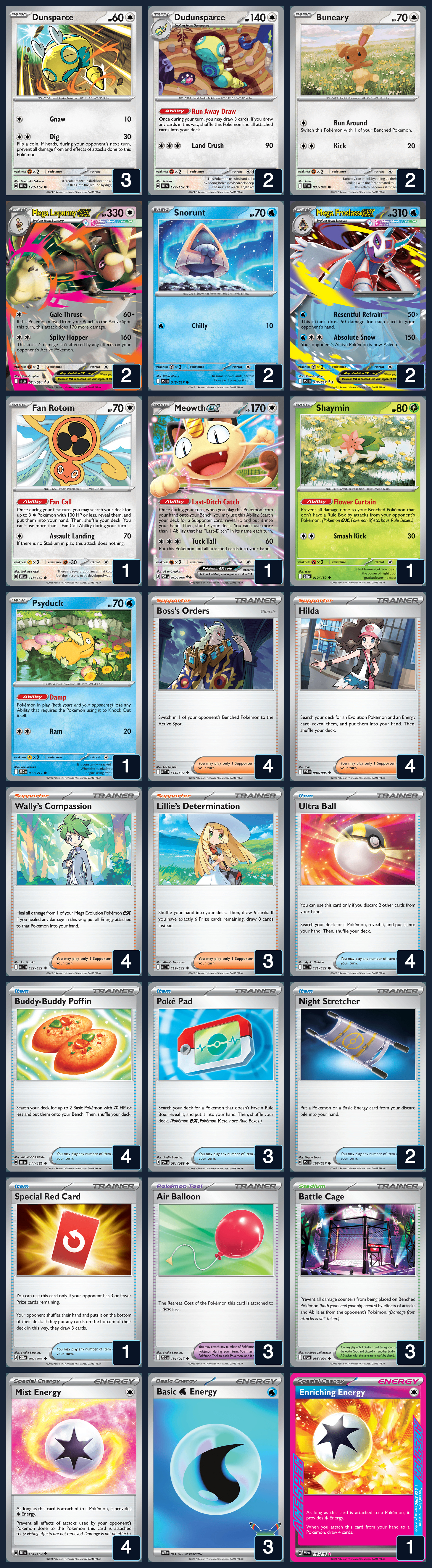 Complete 60-card deck list for rank 3, Caleb Cosby