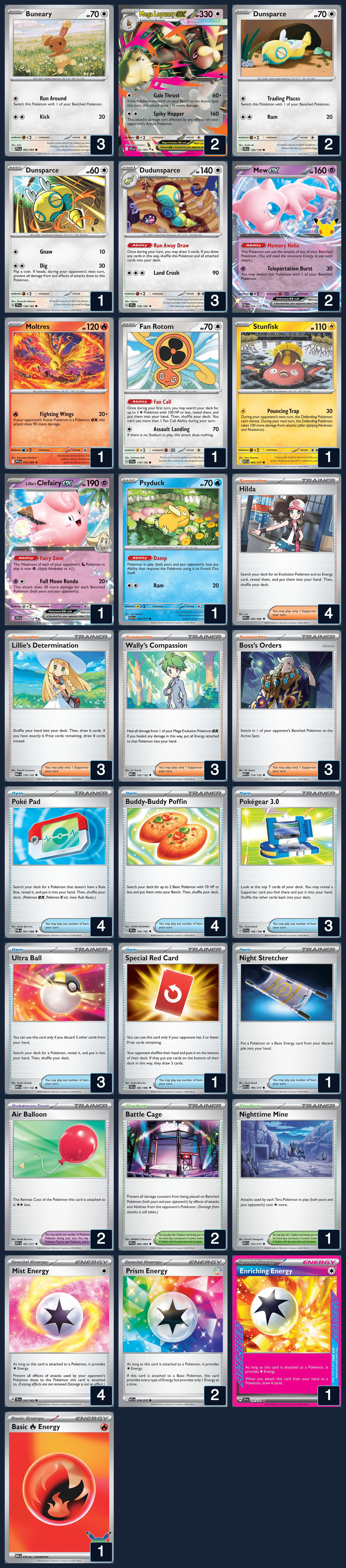 Complete 60-card deck list for rank 8, Alex Cowen TCGCOW