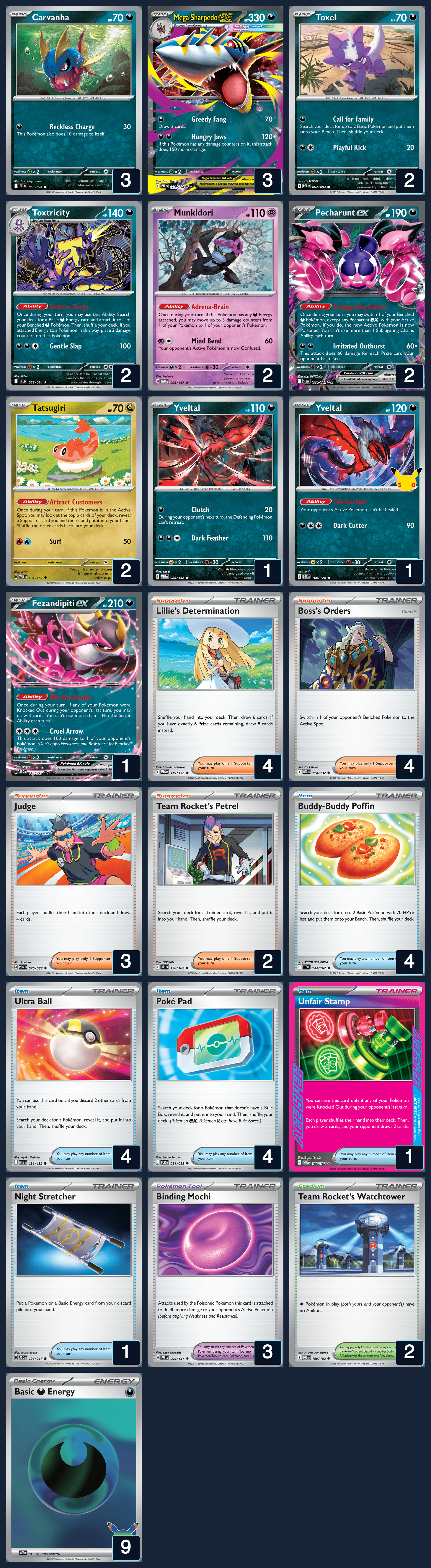 Complete 60-card deck list for rank 13, Apothanasia
