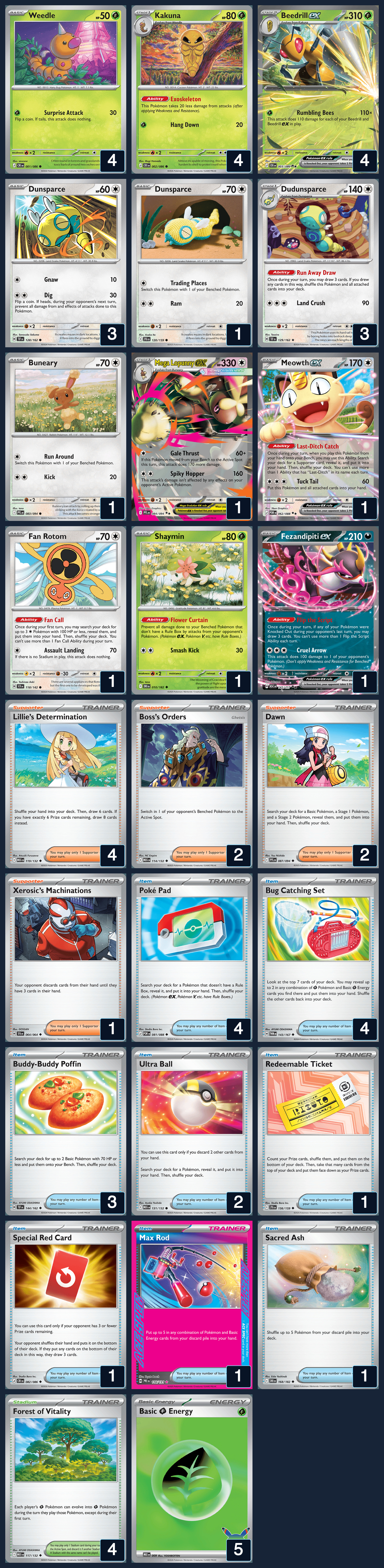 Complete 60-card deck list for rank 11, Baptiste LEMAITRE THOMAS