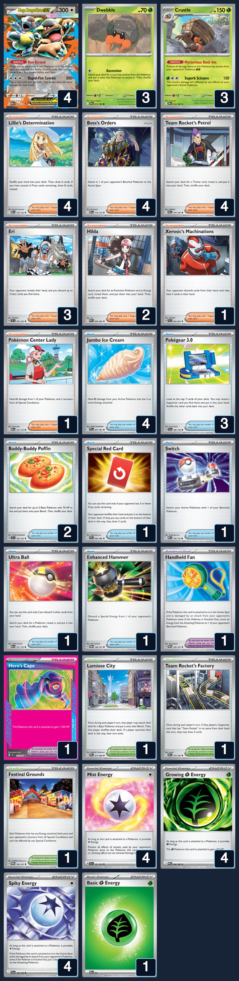 Complete 60-card deck list for rank 22, Gyokai