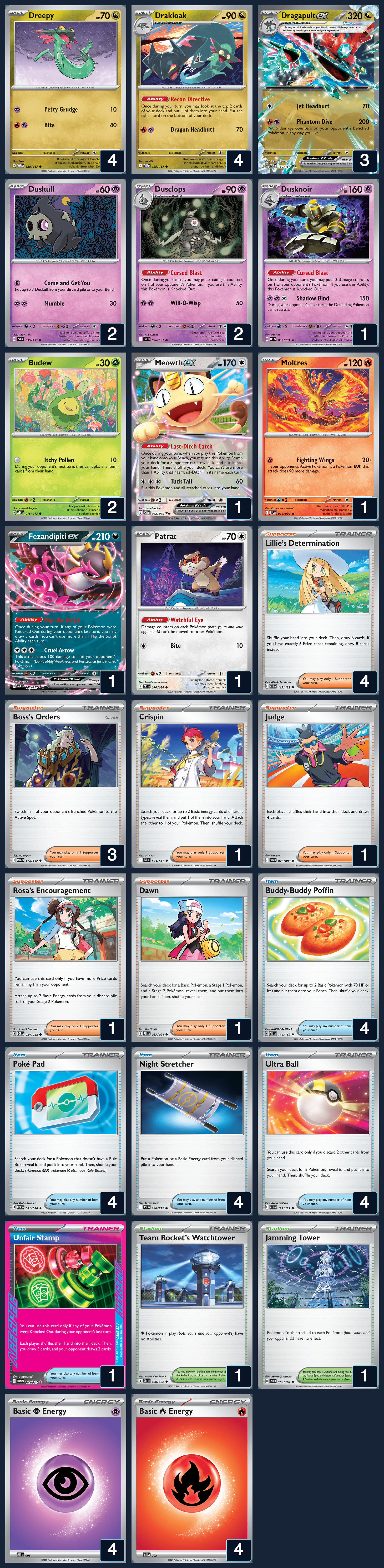 Complete 60-card deck list for rank 10, Luiz Herique M