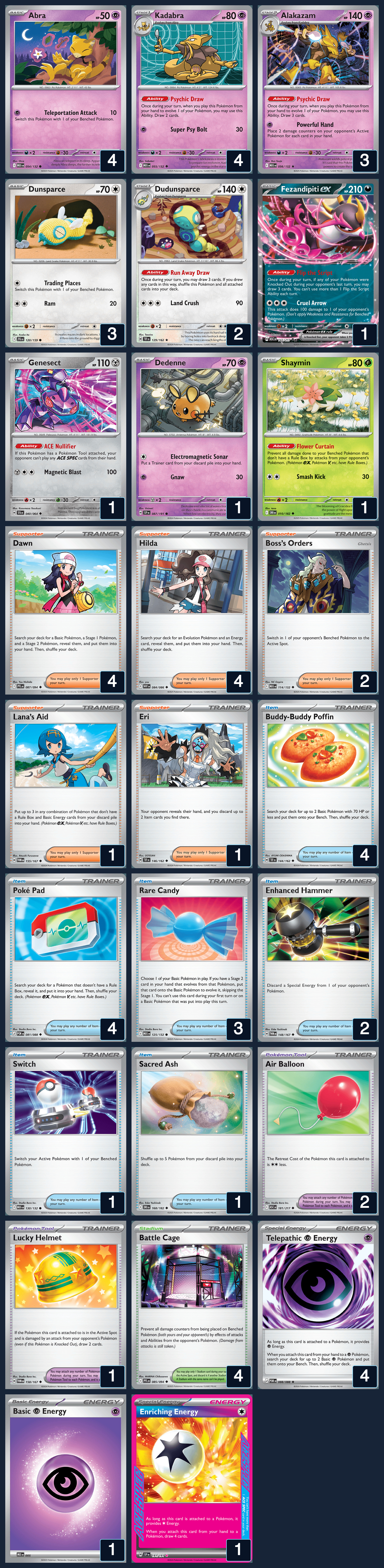 Complete 60-card deck list for rank 15, memento_smori