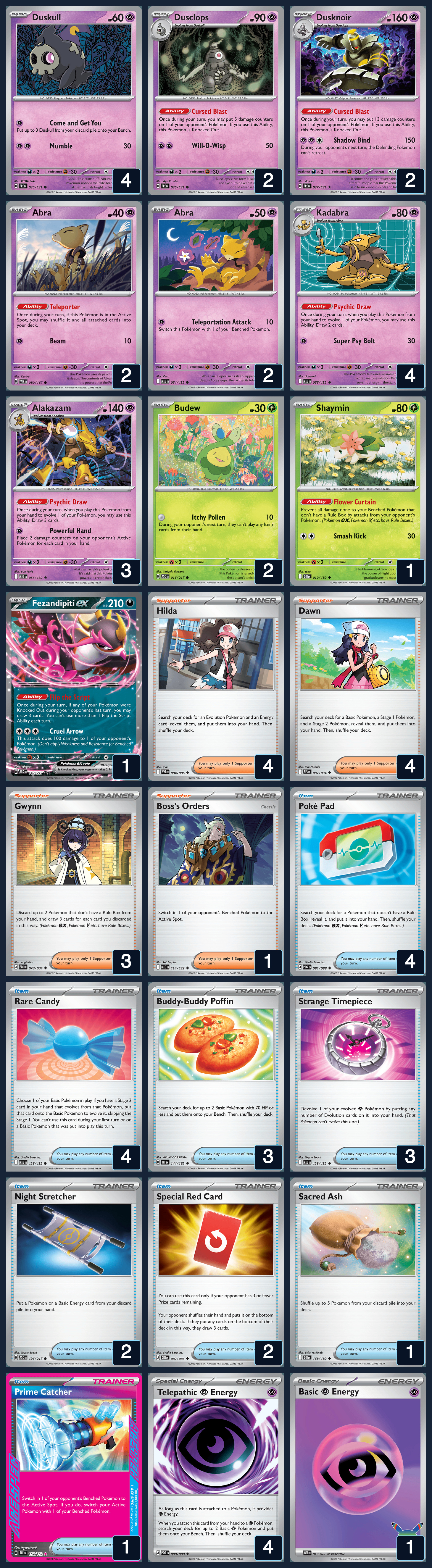 Complete 60-card deck list for rank 13, alonsete7