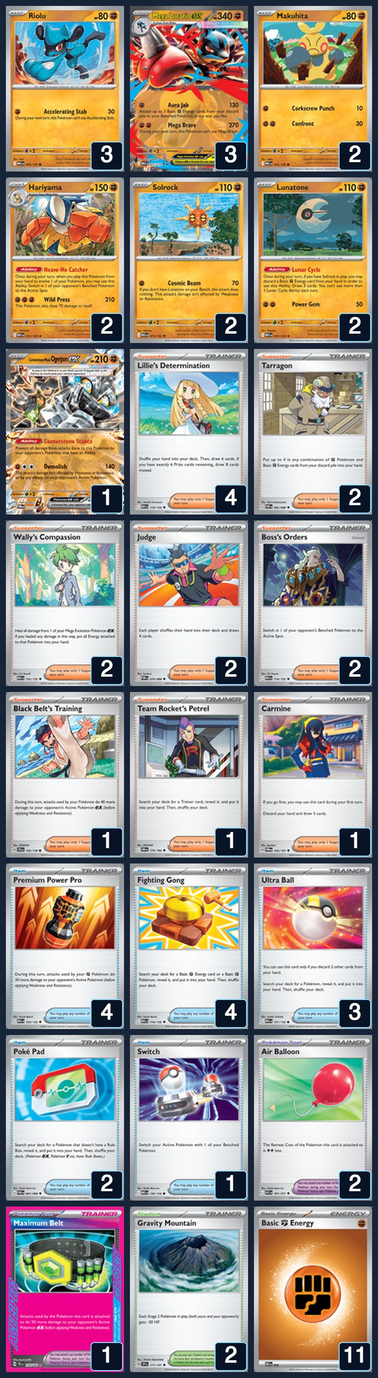 Complete 60-card deck list for rank 32, flyingff