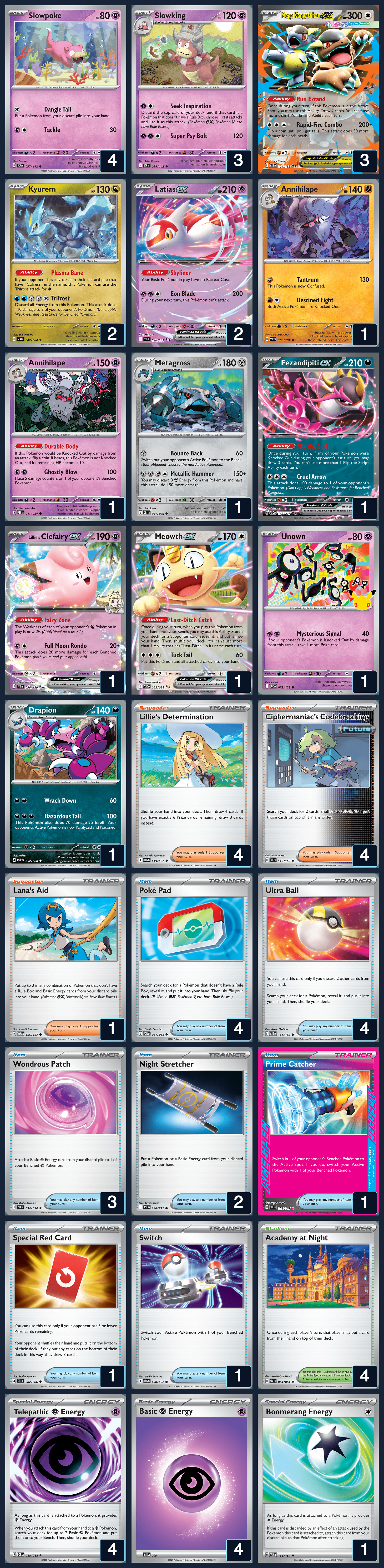 Complete 60-card deck list for rank 6, Fend