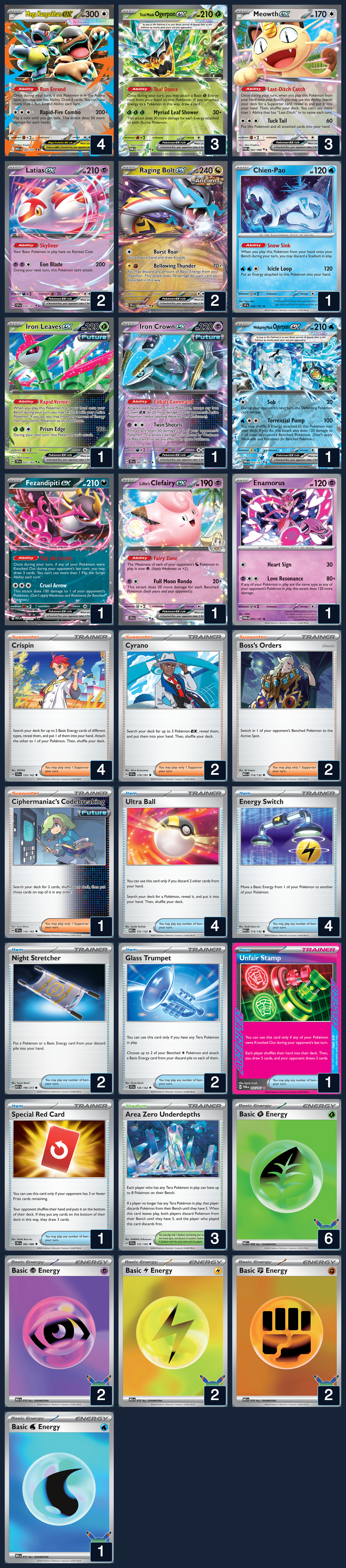 Complete 60-card deck list for rank 9, Arika