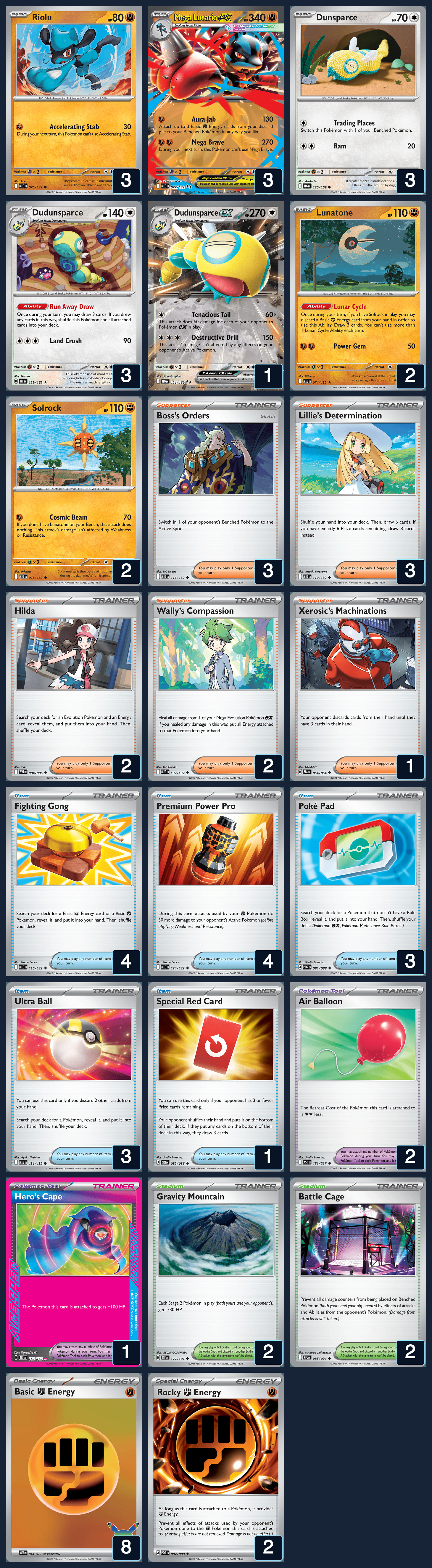 Complete 60-card deck list for rank 10, Daniel V