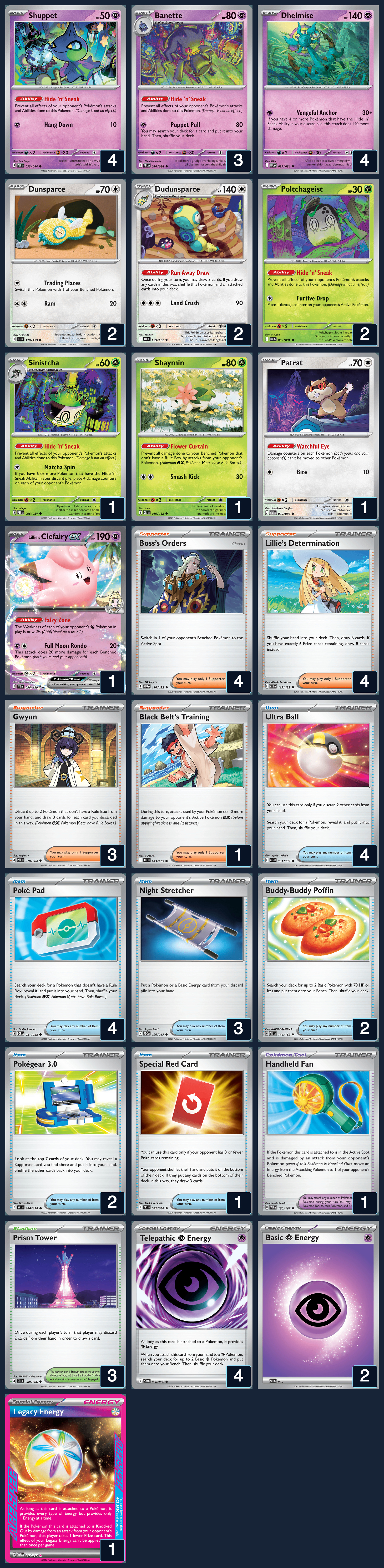 Complete 60-card deck list for rank 6, Kacper Franosz