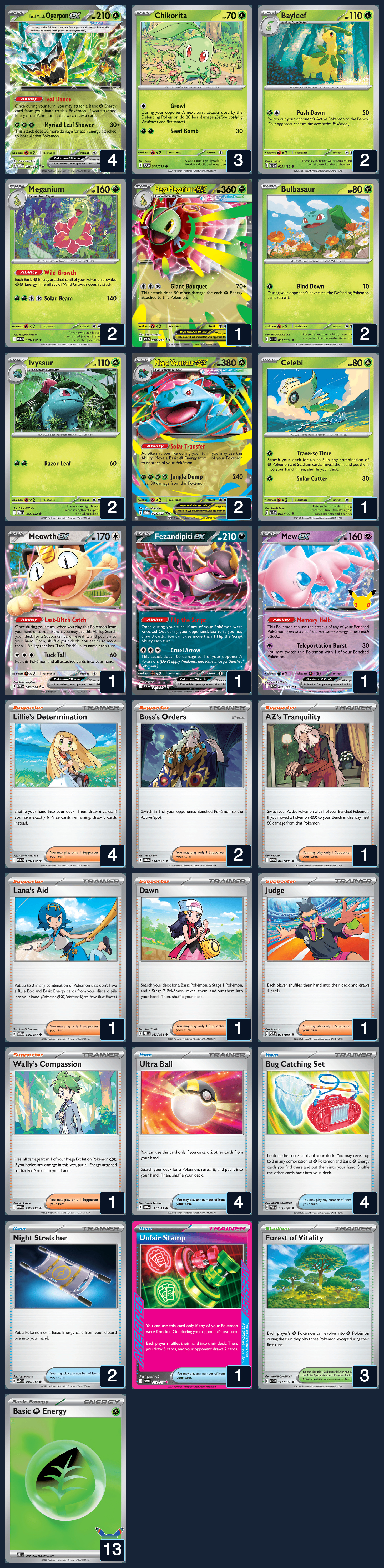 Complete 60-card deck list for rank 13, ikepong
