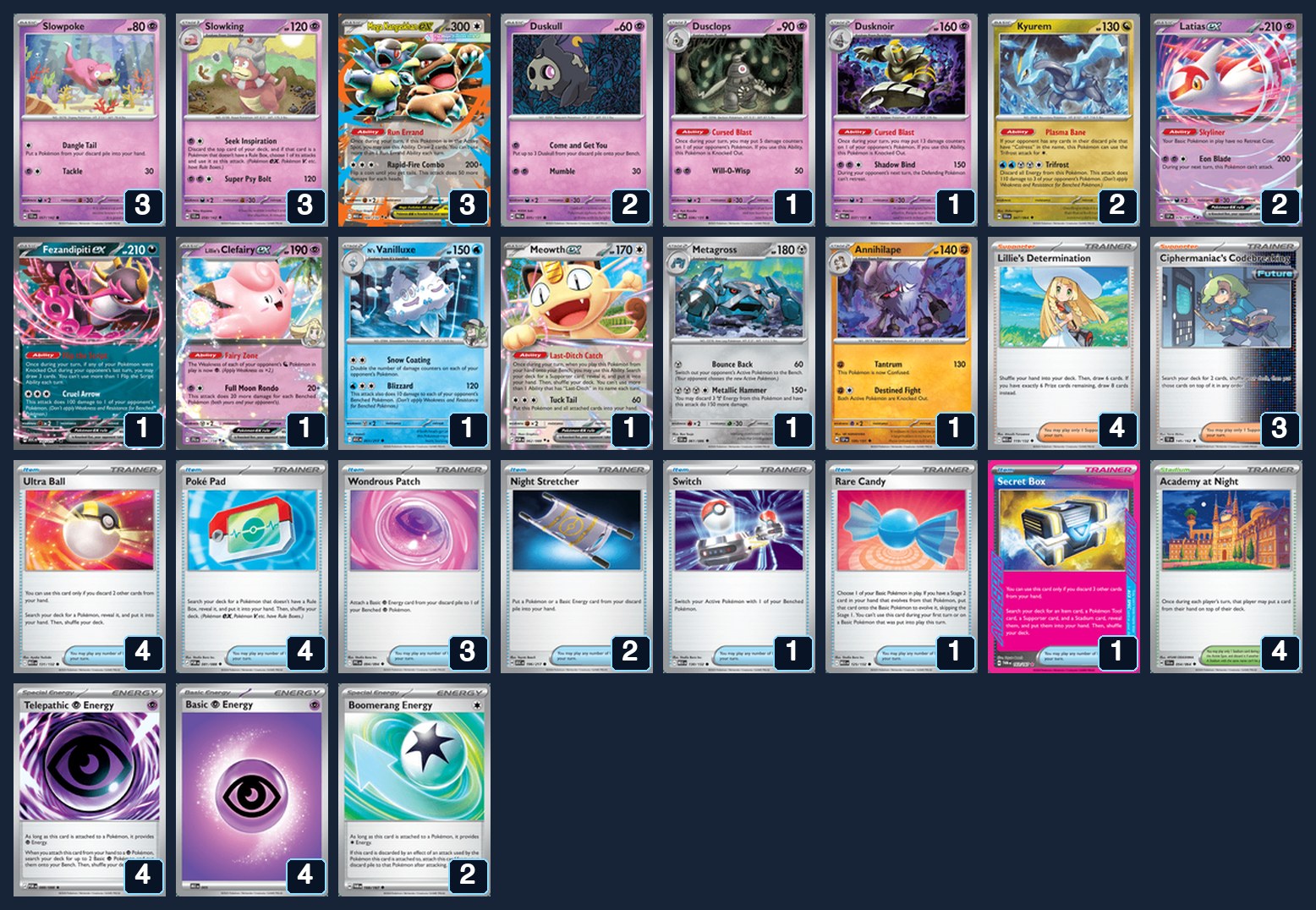 Complete 60-card deck list for rank 27, CALLMEDANDI