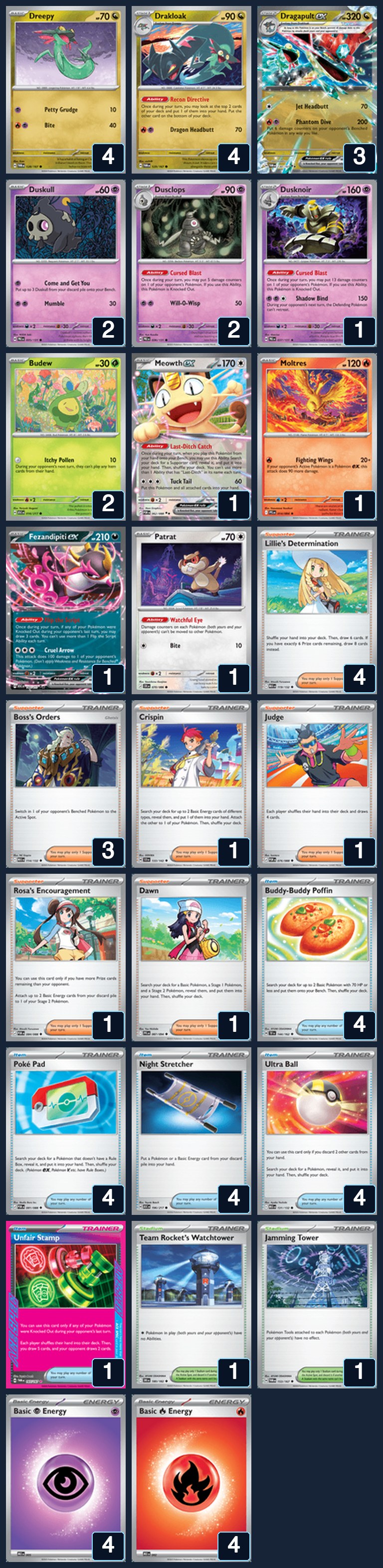 Complete 60-card deck list for rank 2, Luiz Herique M