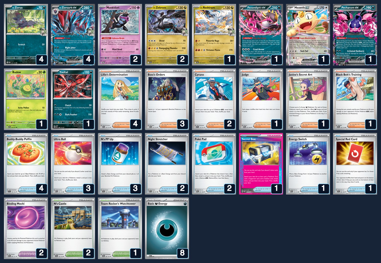 Complete 60-card deck list for rank 27, MixedBerryTCG
