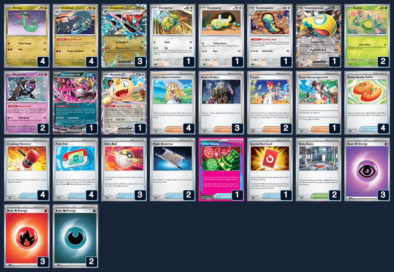 Complete 60-card deck list for rank 1, Mew urshifu