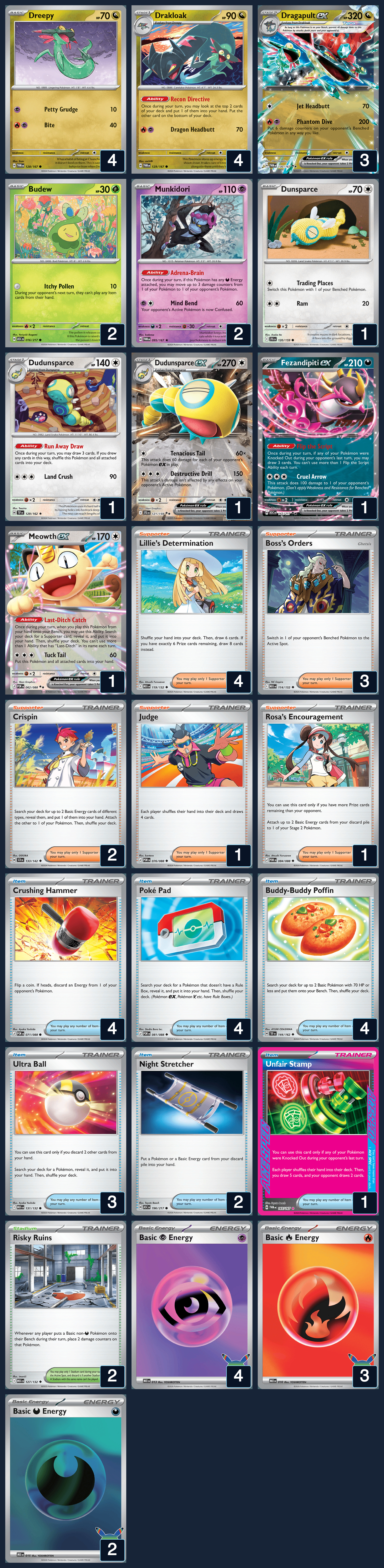 Complete 60-card deck list for rank 4, Pablo Valdivia