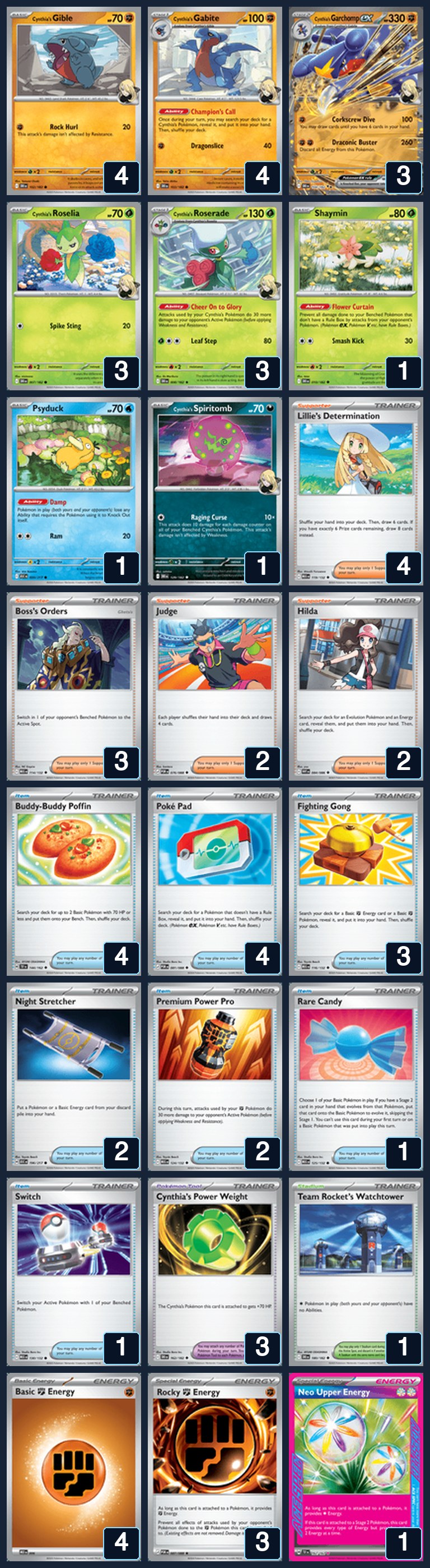 Complete 60-card deck list for rank 18, Reederek