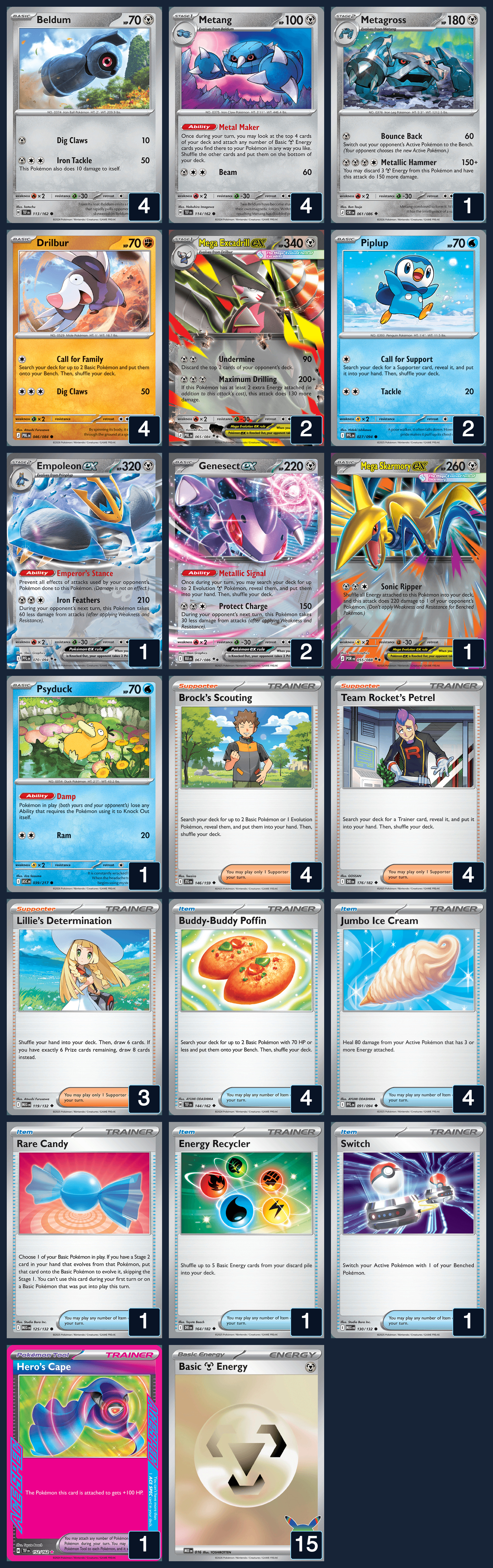 Complete 60-card deck list for rank 13, Sebastian Pedroza