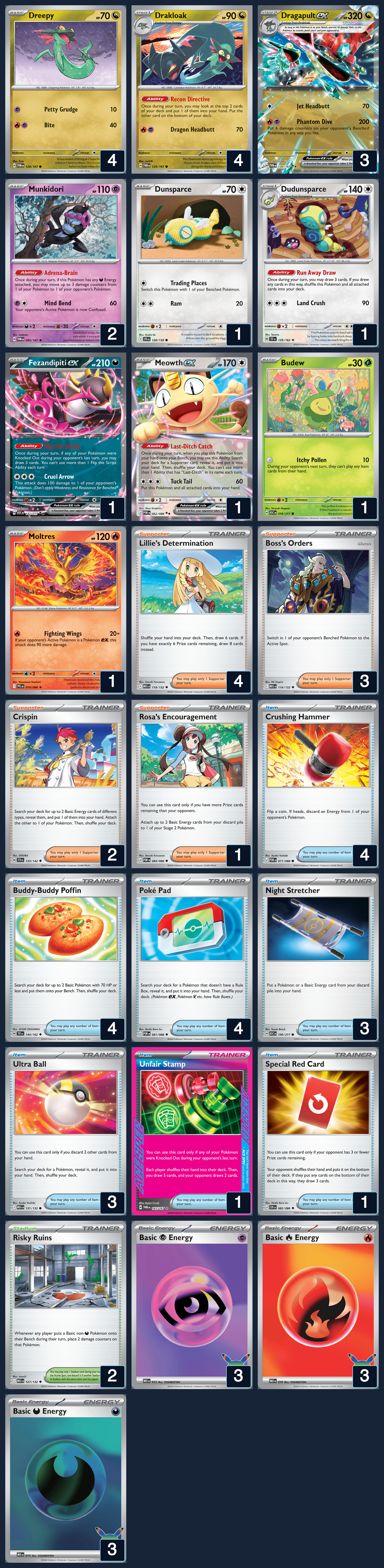 Complete 60-card deck list for rank 13, Willpball