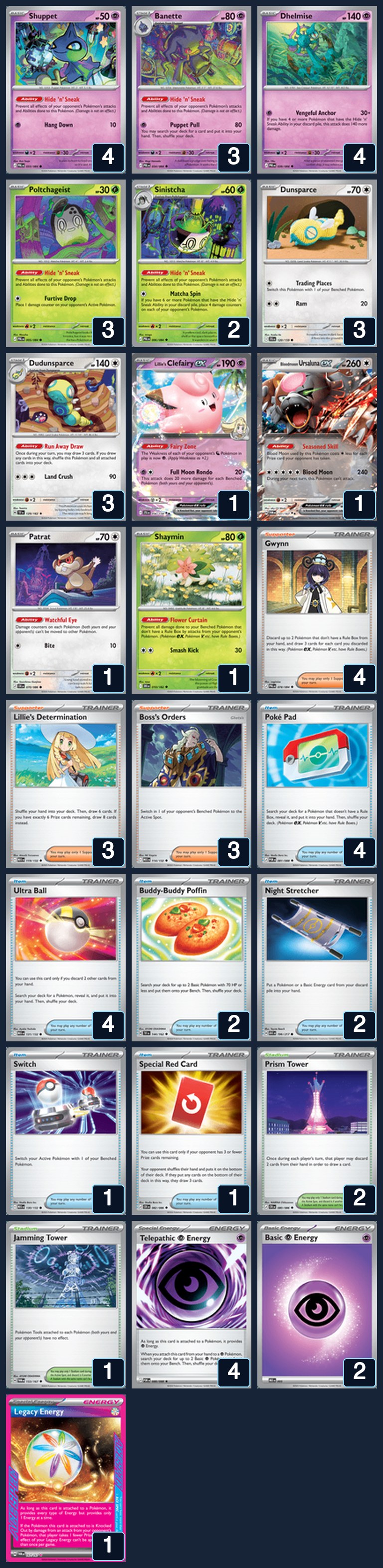 Complete 60-card deck list for rank 12, Tobias Freitag