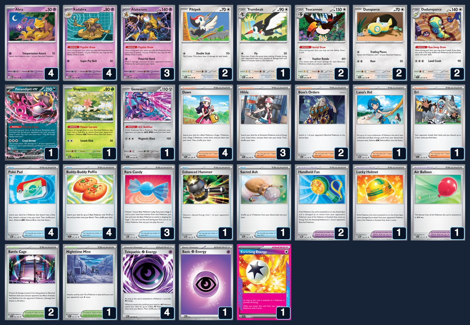 Complete 60-card deck list for rank 17, ElzombieGame