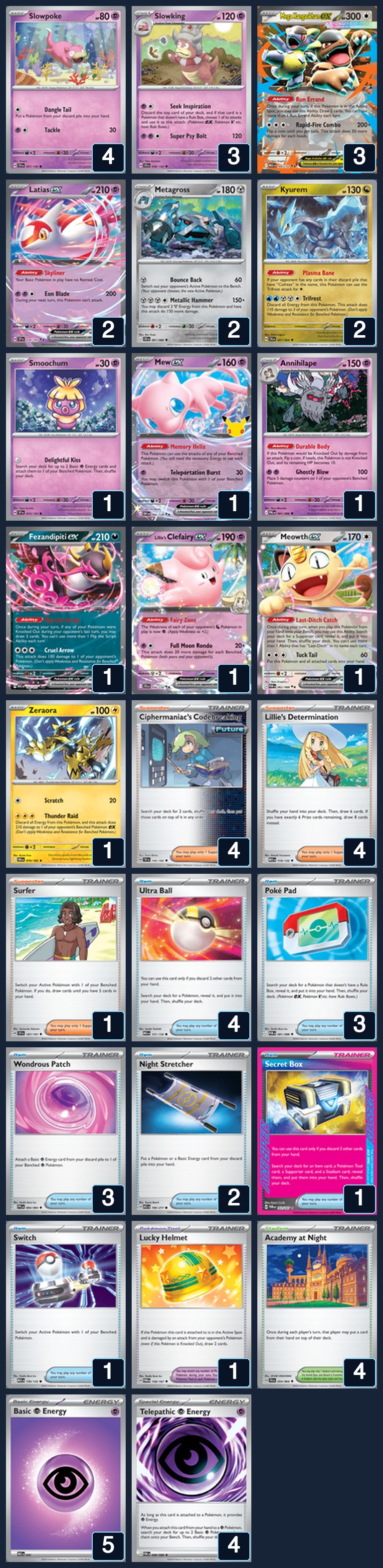 Complete 60-card deck list for rank 22, ZodiacShin