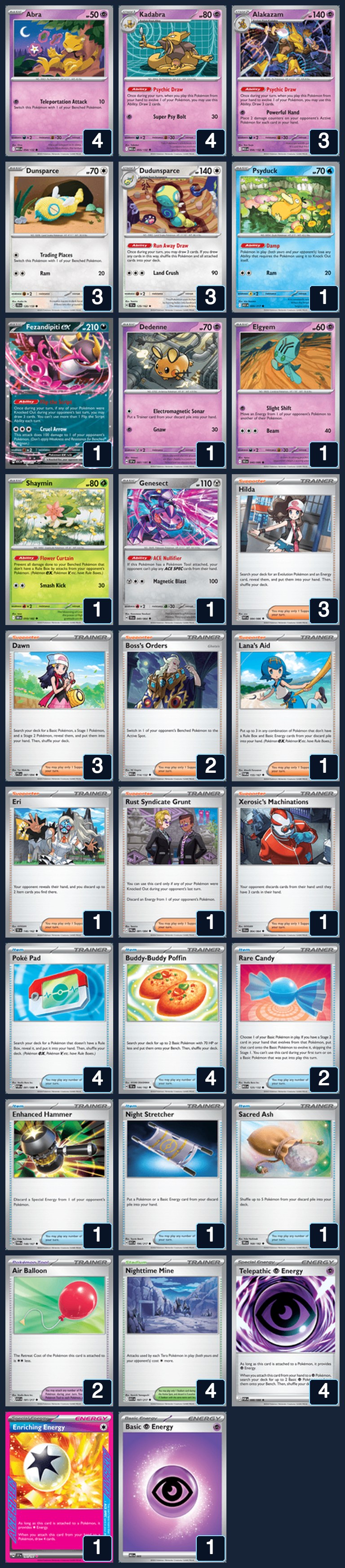 Complete 60-card deck list for rank 31, Abbott1326