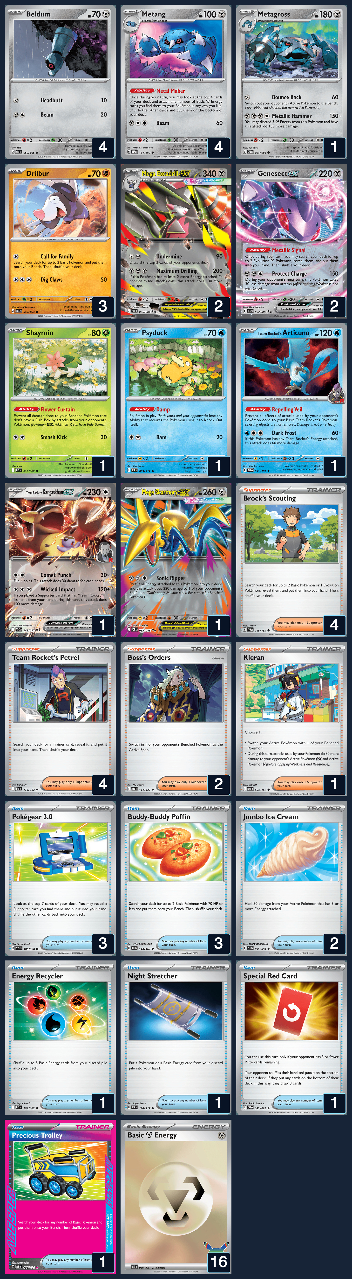 Complete 60-card deck list for rank 13, theTek