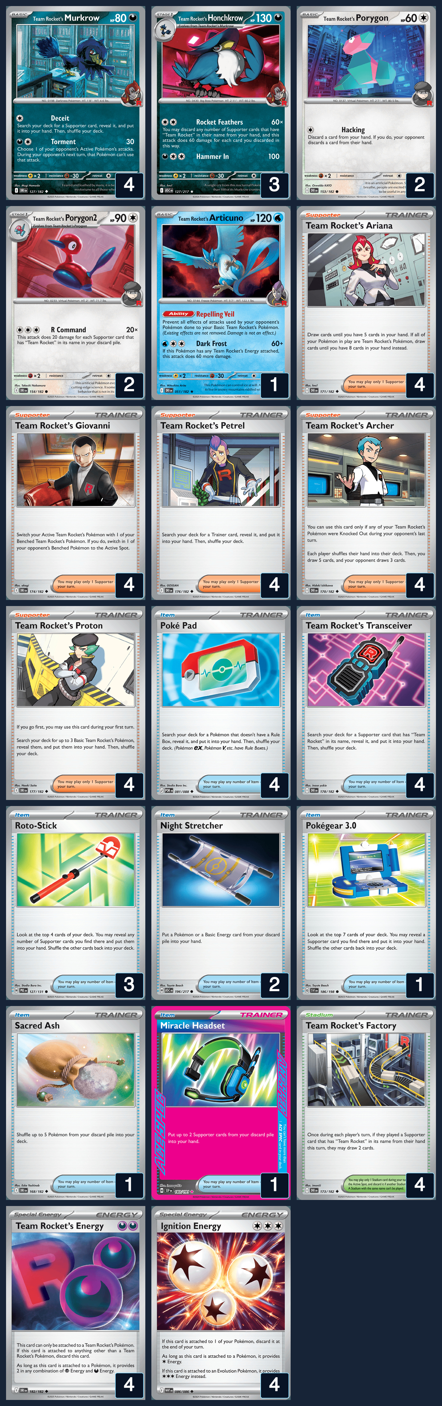Complete 60-card deck list for rank 9, pokefanboi