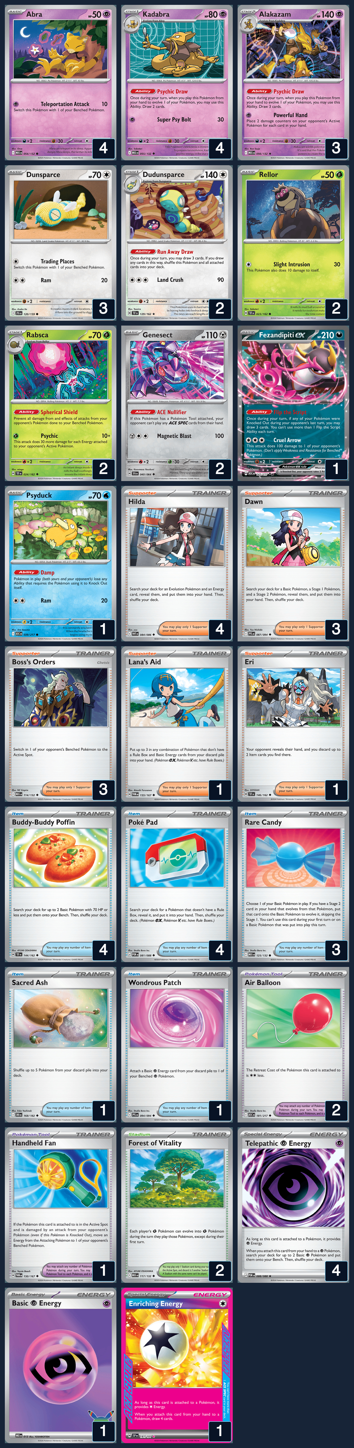 Complete 60-card deck list for rank 16, Sackline