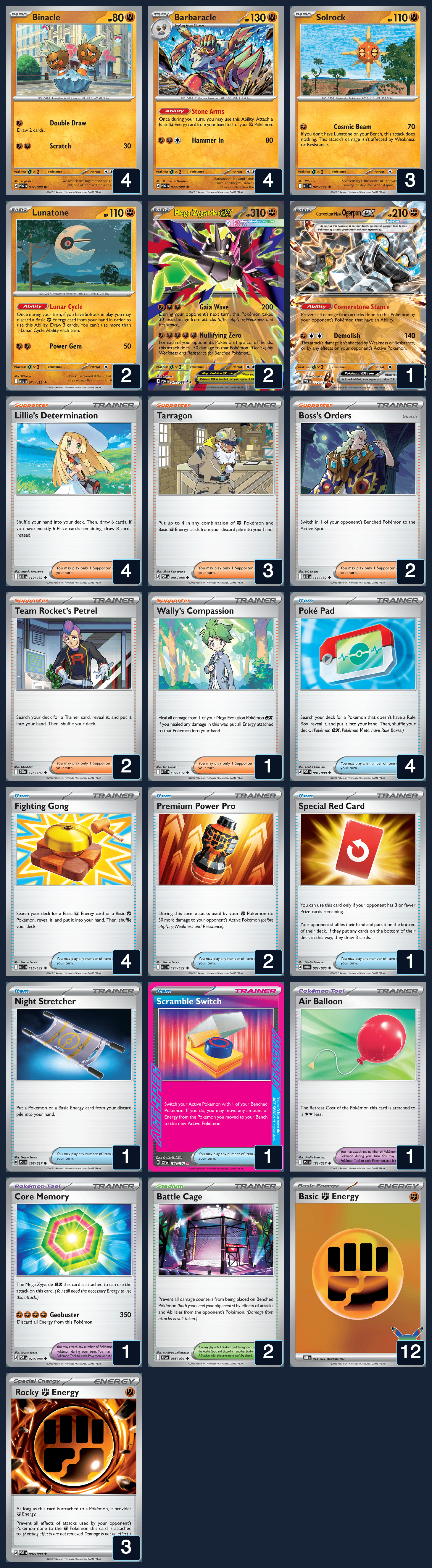 Complete 60-card deck list for rank 11, Nriquet