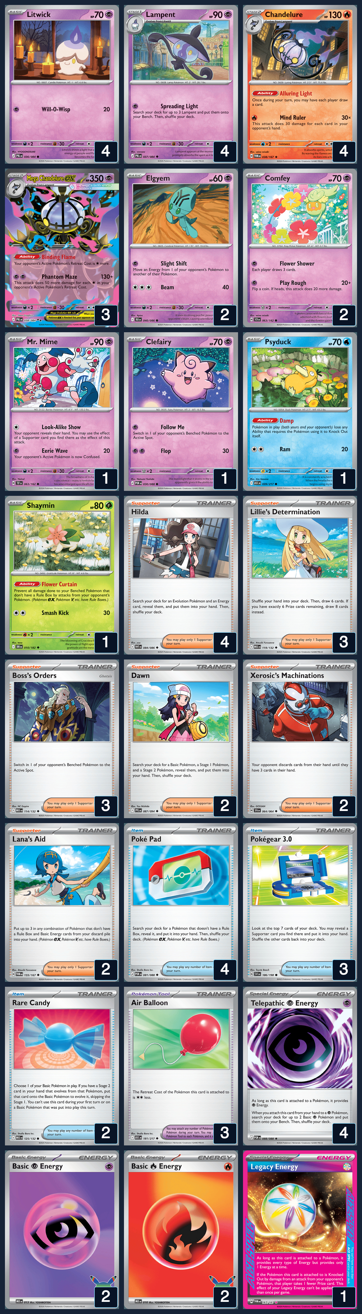 Complete 60-card deck list for rank 14, flipsretro