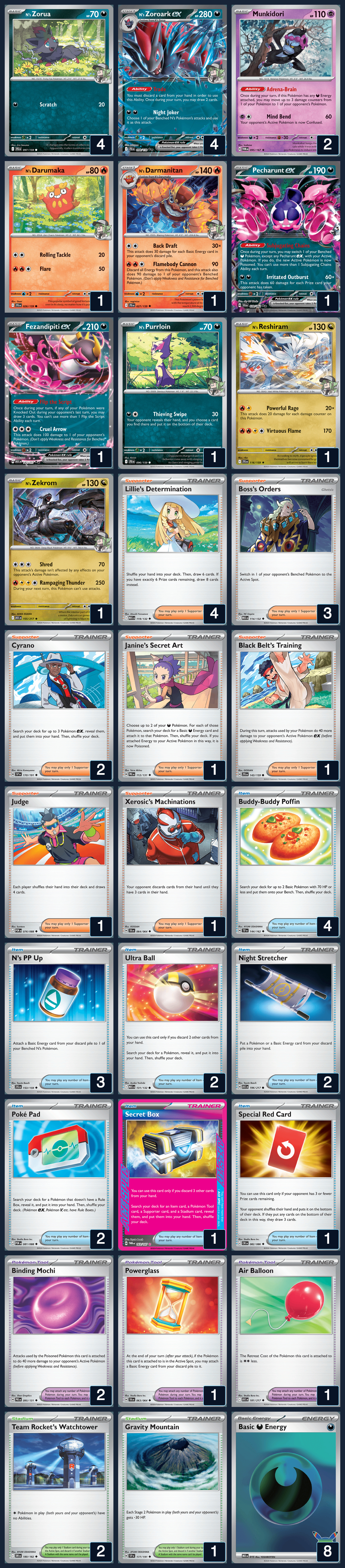 Complete 60-card deck list for rank 9, Dwhughl1
