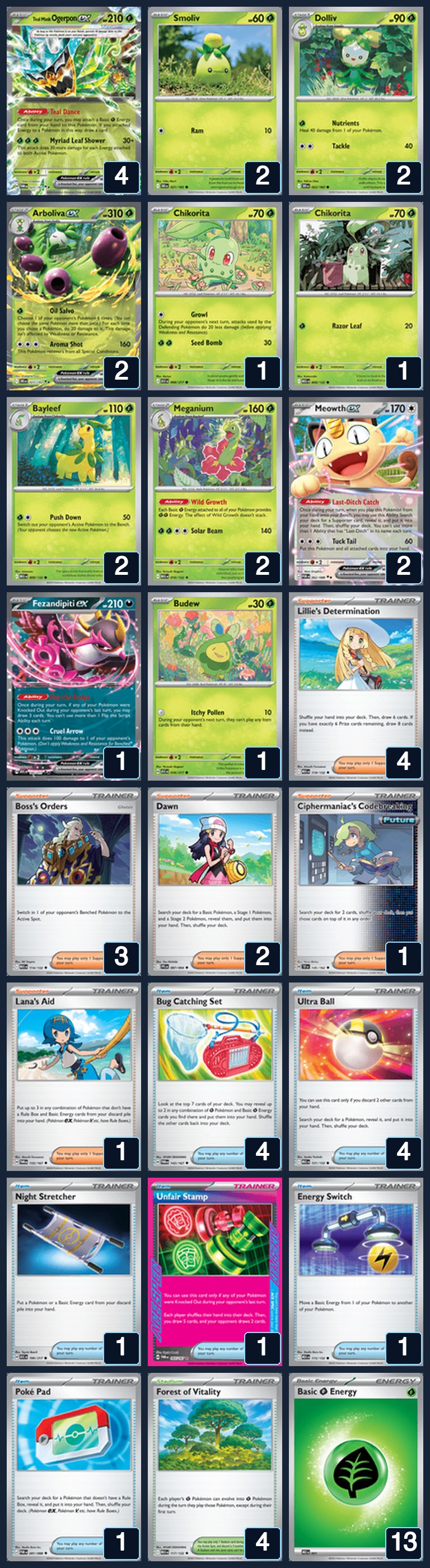 Complete 60-card deck list for rank 30, Bluetrends