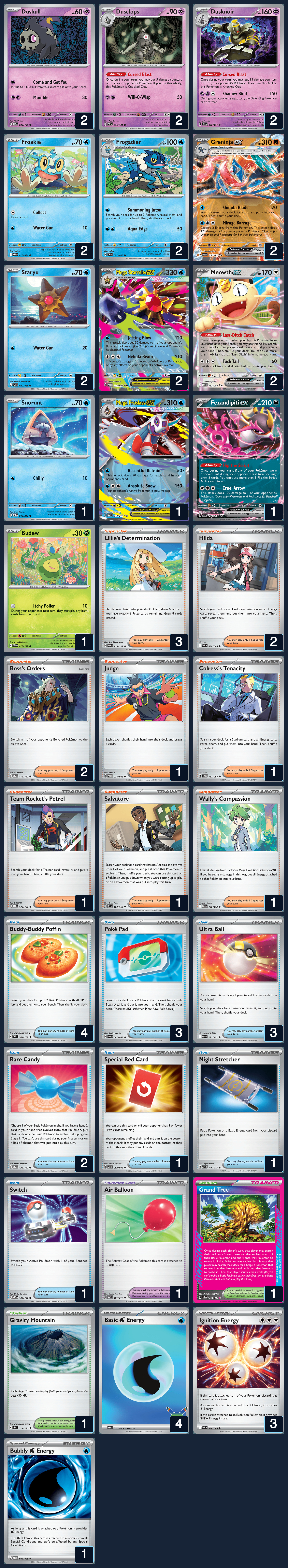 Complete 60-card deck list for rank 12, Basstscho