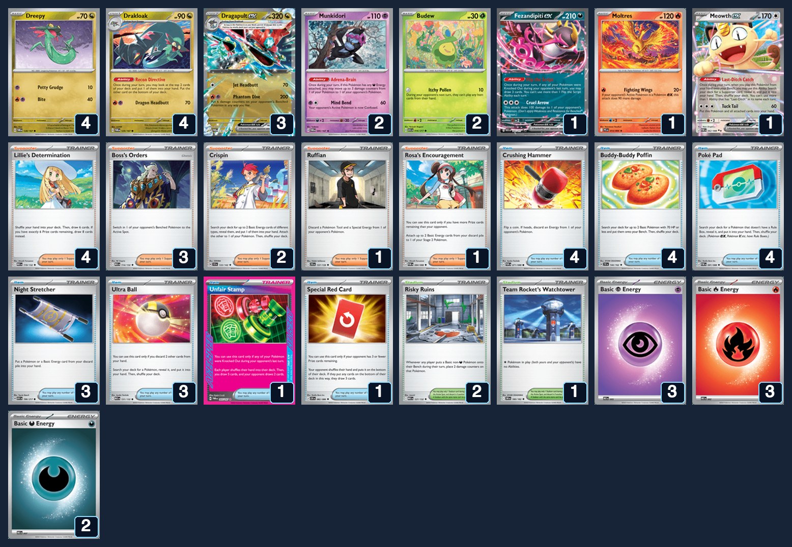 Complete 60-card deck list for rank 20, gch1204