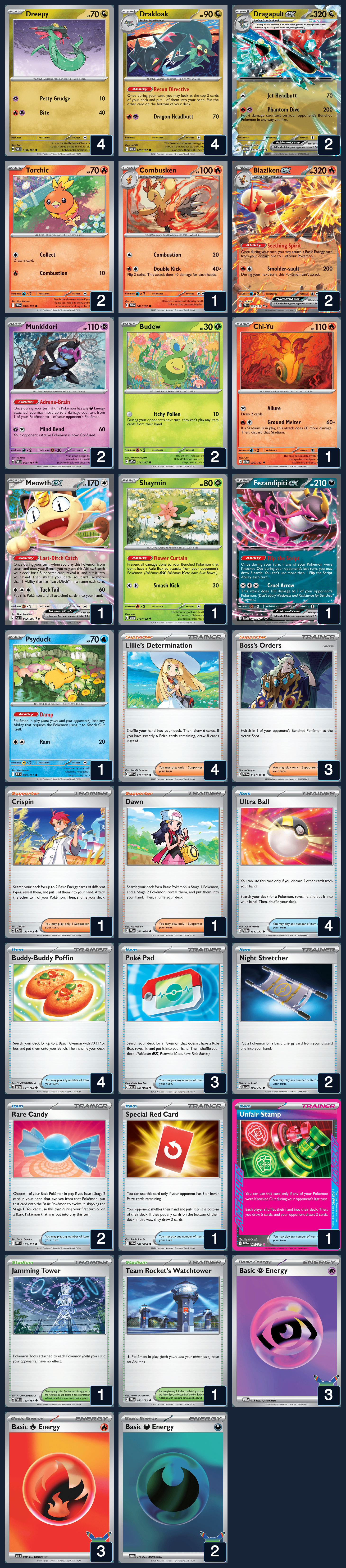 Complete 60-card deck list for rank 2, xChaos
