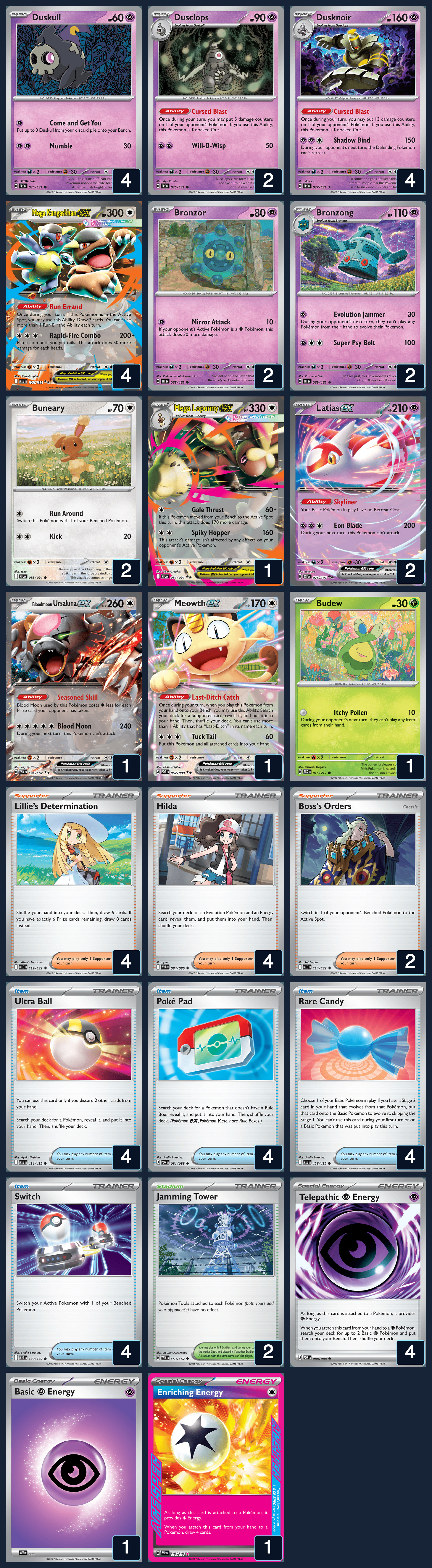 Complete 60-card deck list for rank 6, redbottomsky