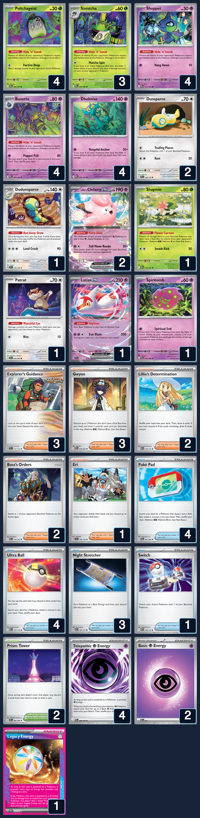 Complete 60-card deck list for rank 27, OnaiTaide