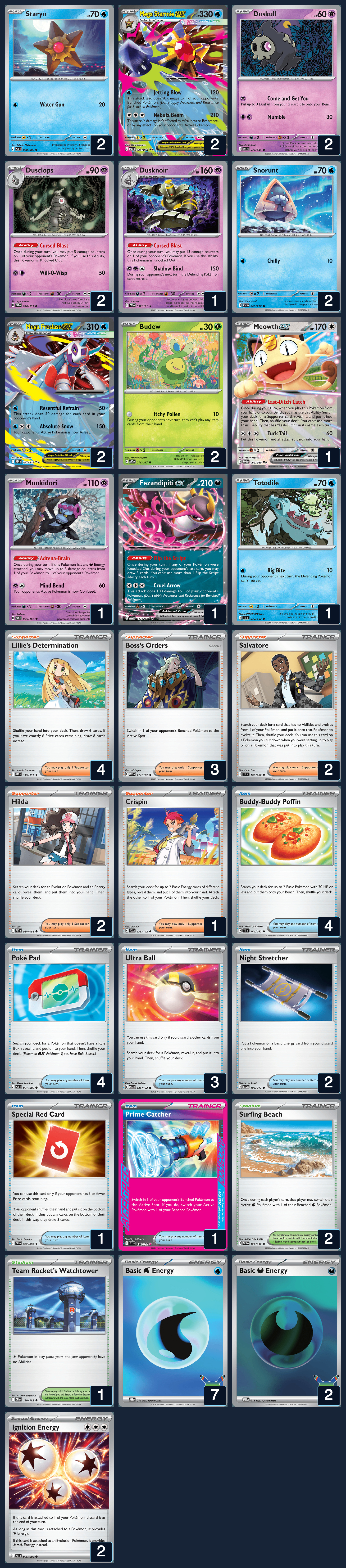 Complete 60-card deck list for rank 3, PKMN_12345