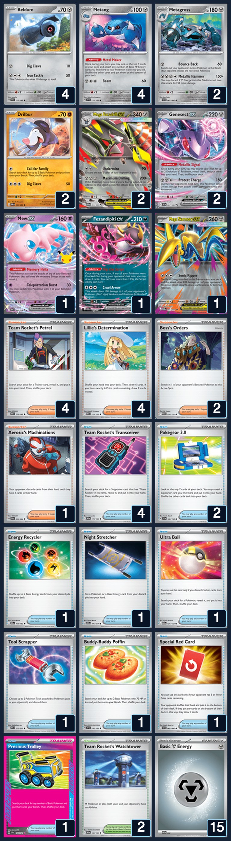 Complete 60-card deck list for rank 17, 3chan
