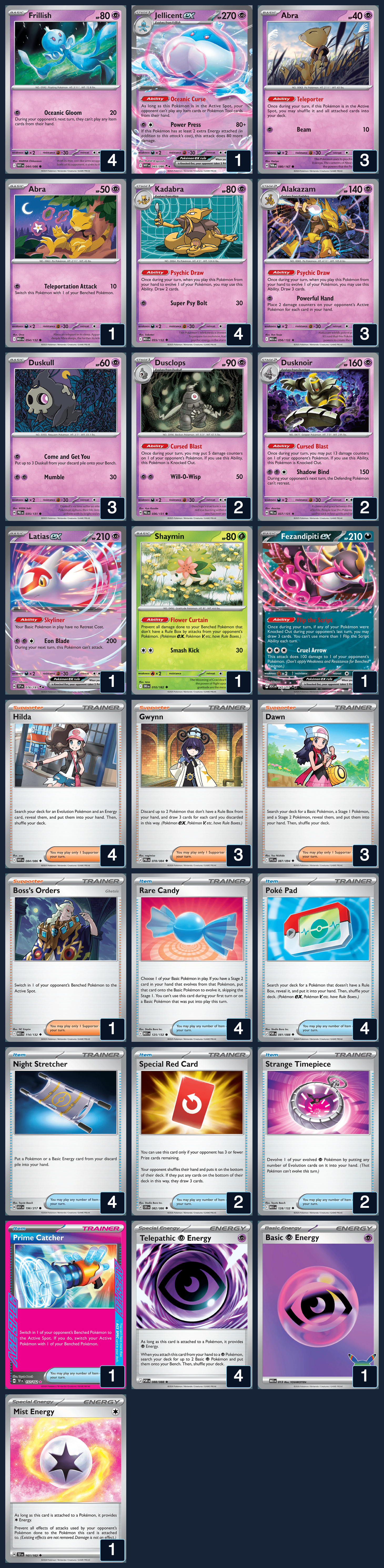 Complete 60-card deck list for rank 11, wizd