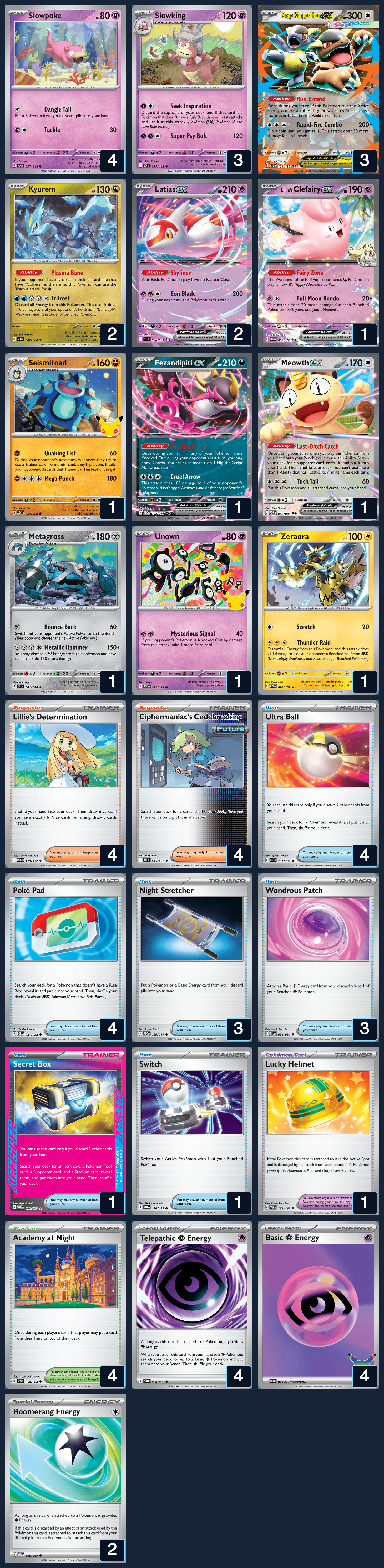 Complete 60-card deck list for rank 15, Julius Peyer