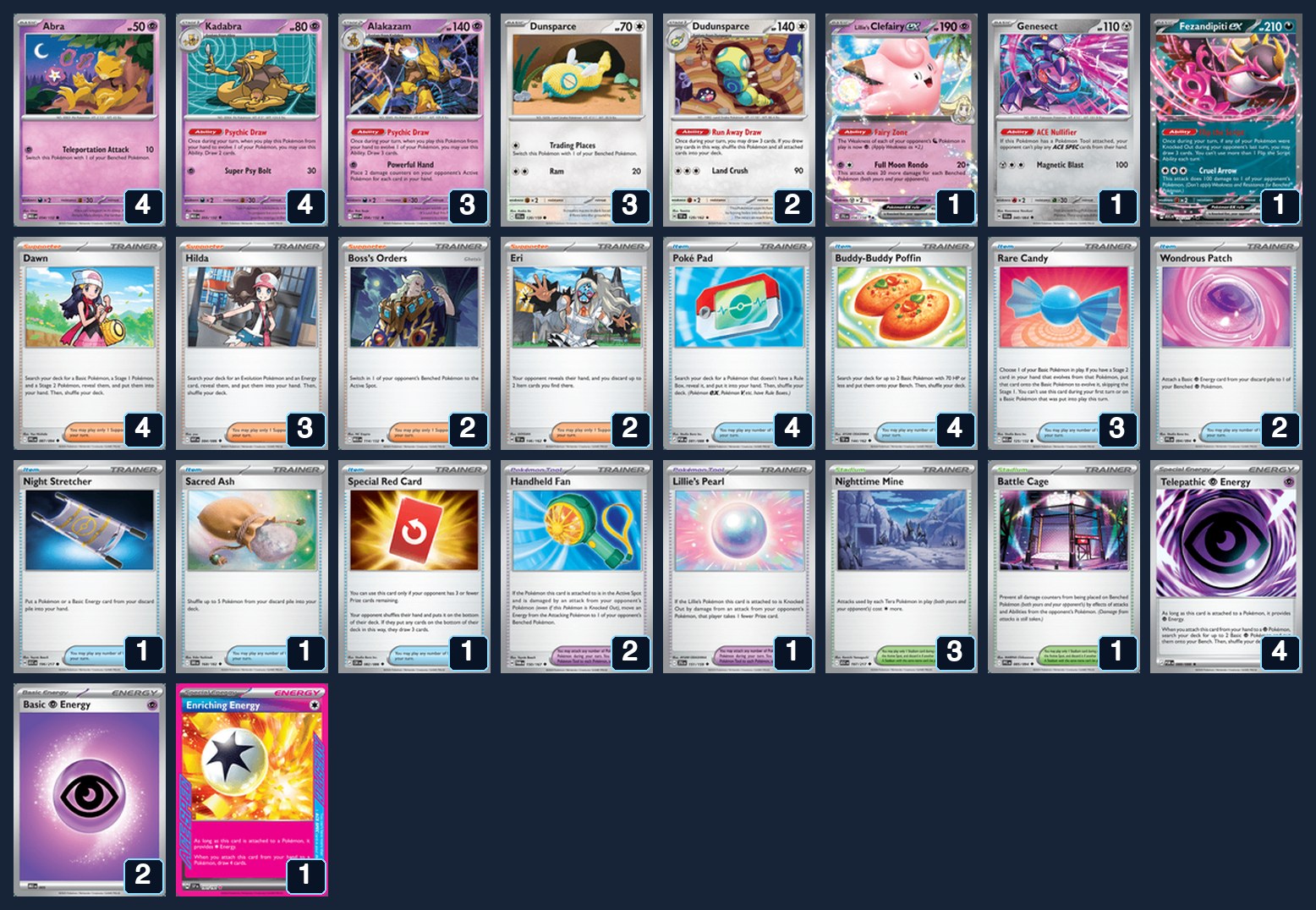 Complete 60-card deck list for rank 17, rojen7