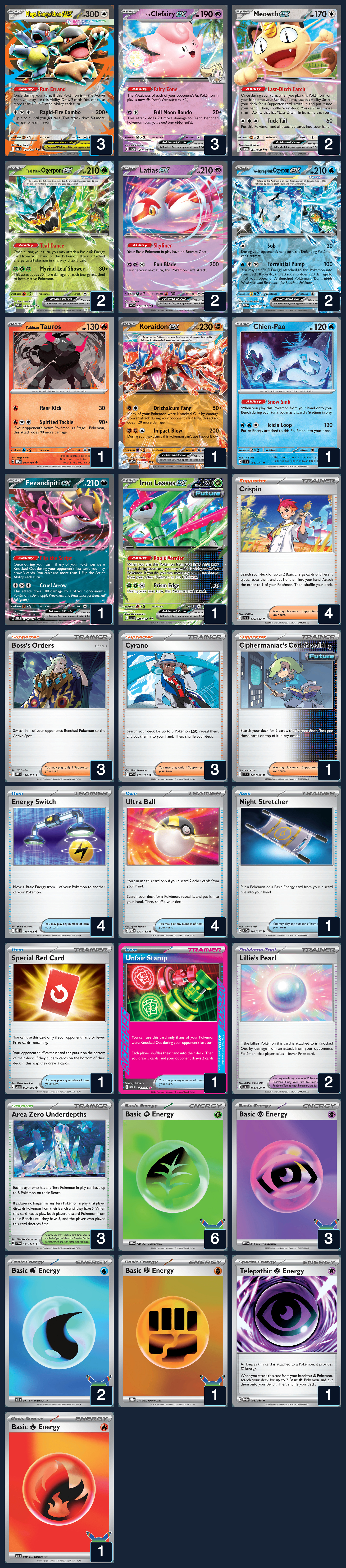 Complete 60-card deck list for rank 2, Colin Beatty