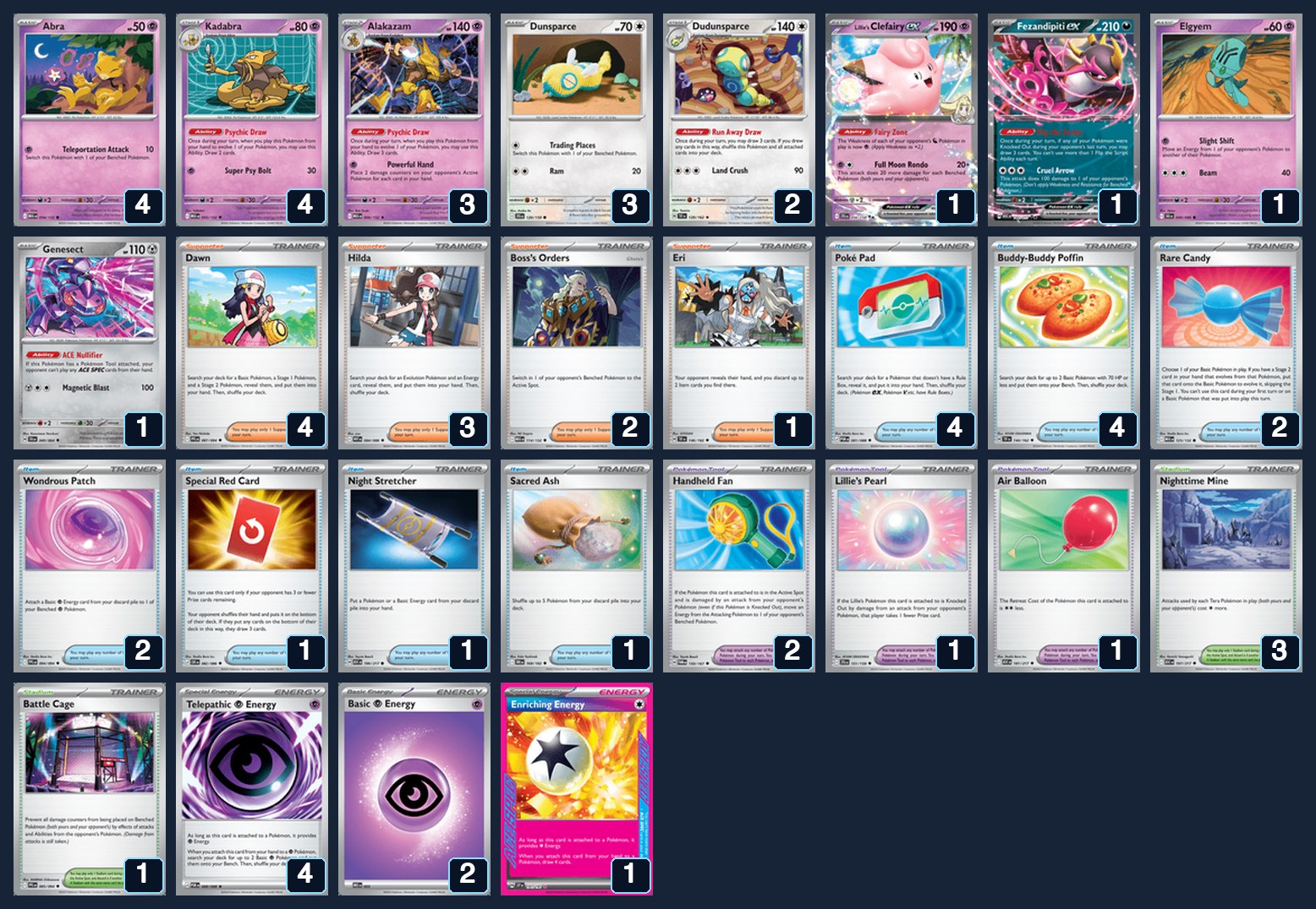 Complete 60-card deck list for rank 28, Digitallogik