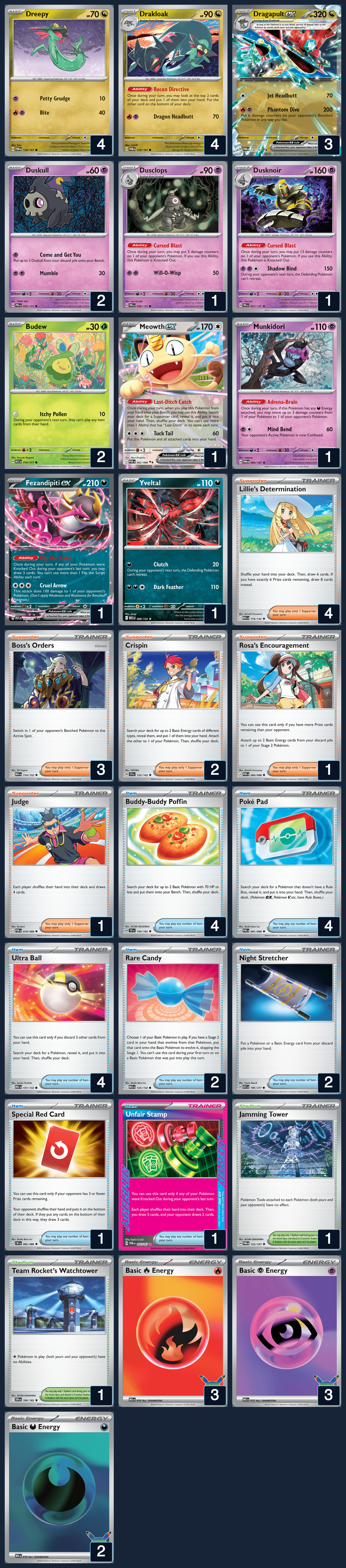 Complete 60-card deck list for rank 16, Agustin Castillo