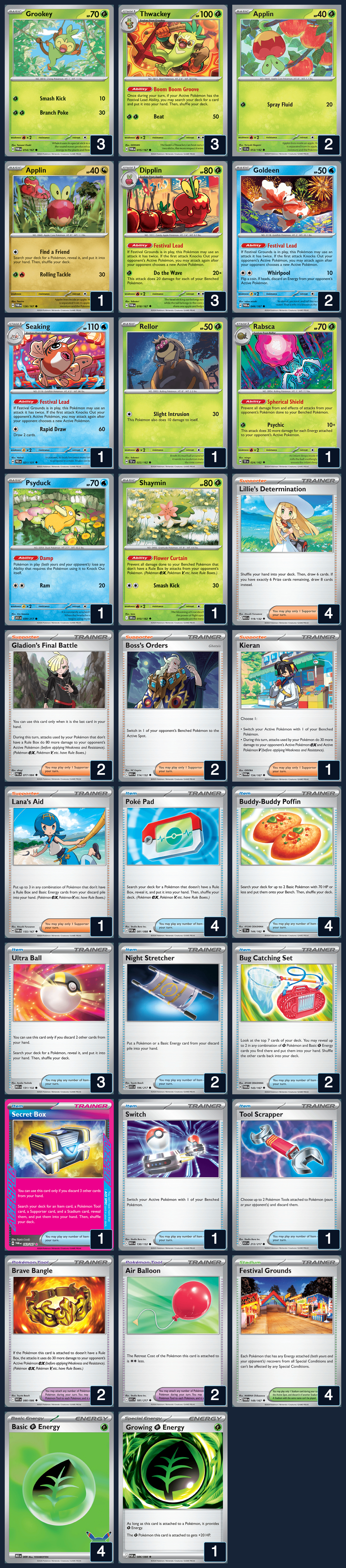Complete 60-card deck list for rank 1, Sonsitha