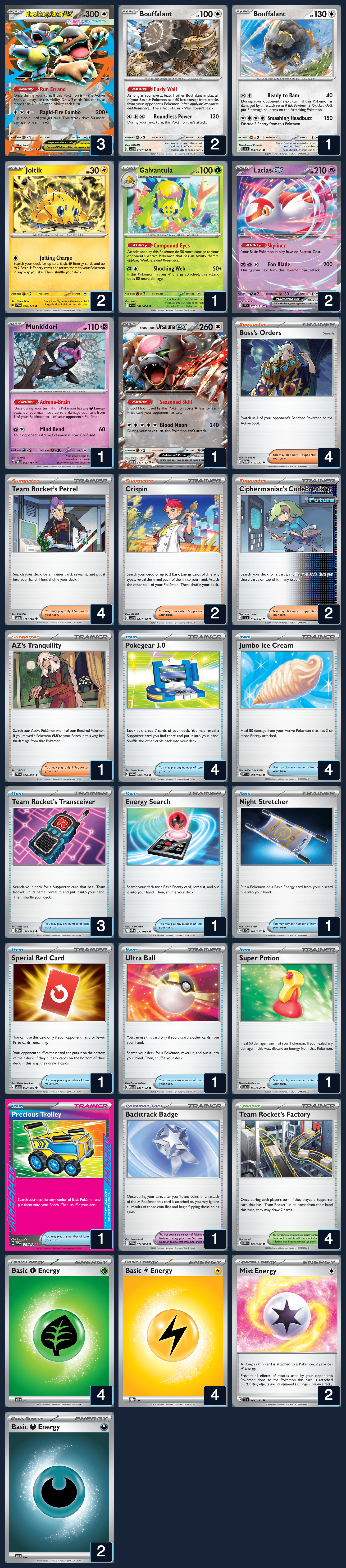 Complete 60-card deck list for rank 7, dusk_Crona
