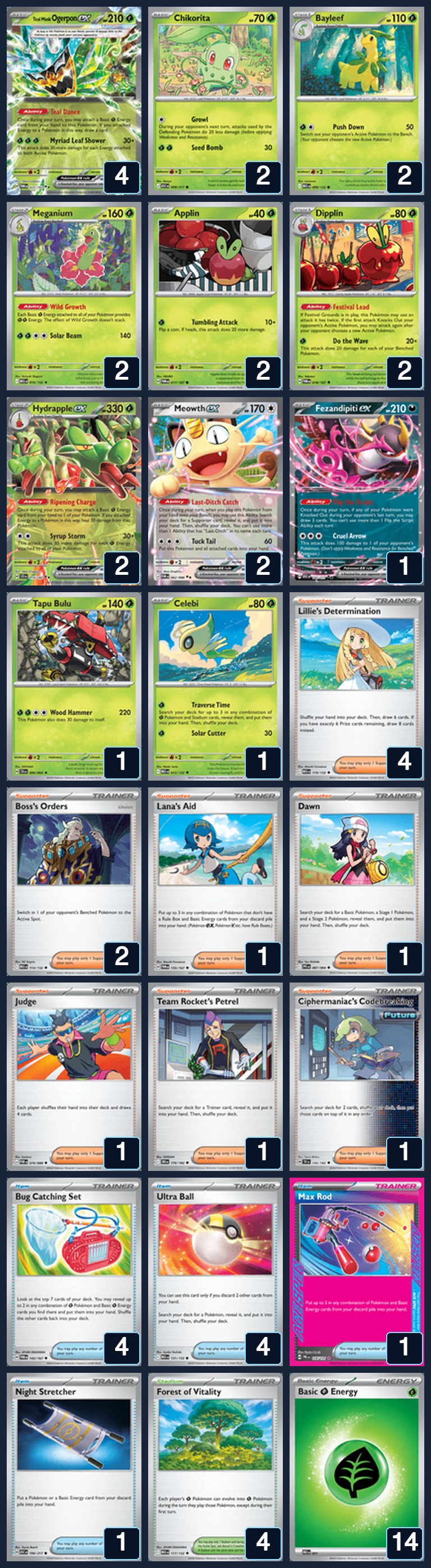Complete 60-card deck list for rank 21, xWee
