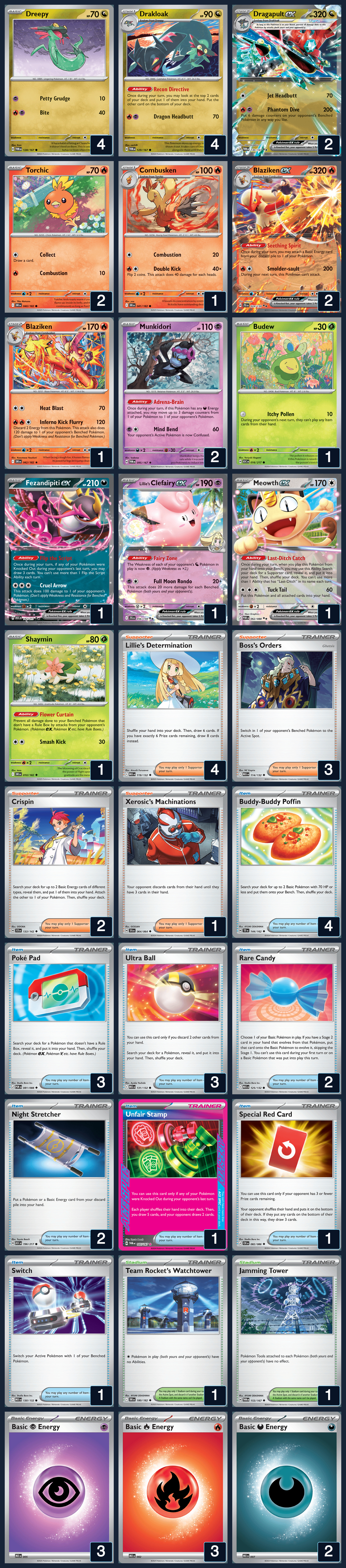 Complete 60-card deck list for rank 13, gelico7